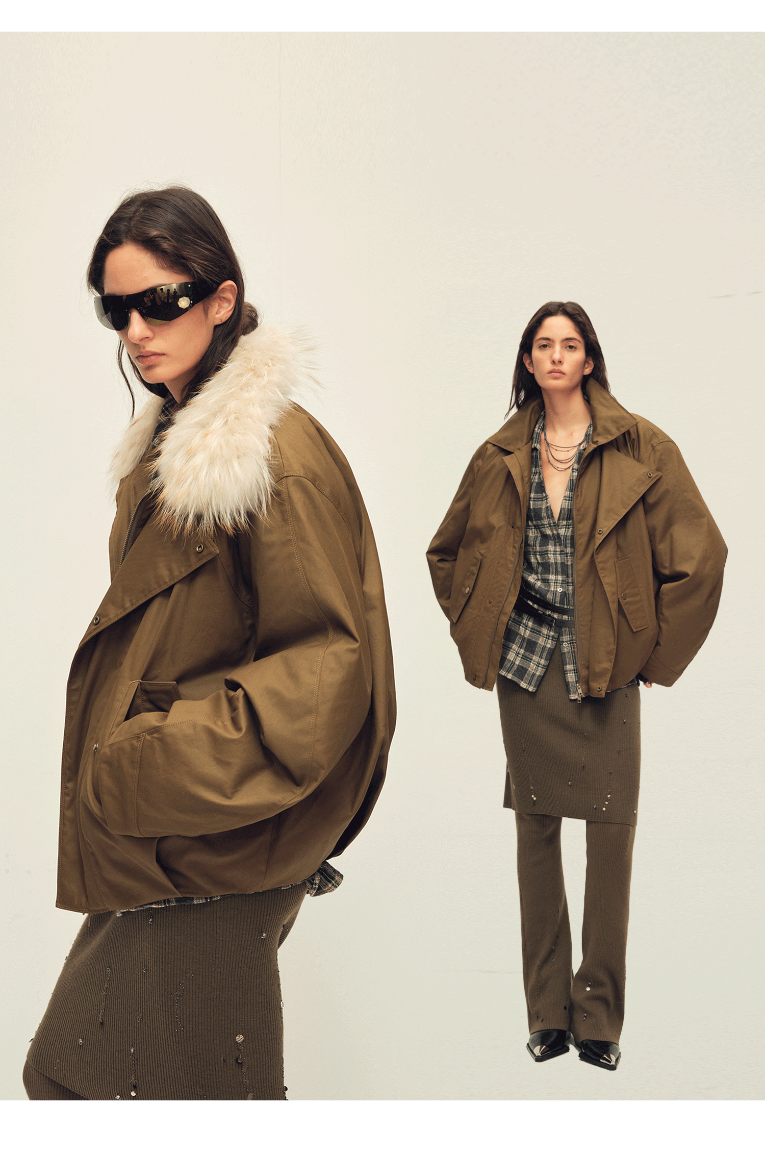 Fireladyfur Women's Warm Short Down Jacket with Raccoon Fur“Cutting - edge Style”Firelady Fur