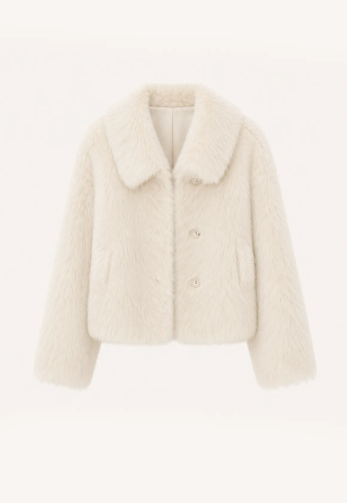 "Dream Walk" long lapel Toscana wool sheepskin short fur coat for women