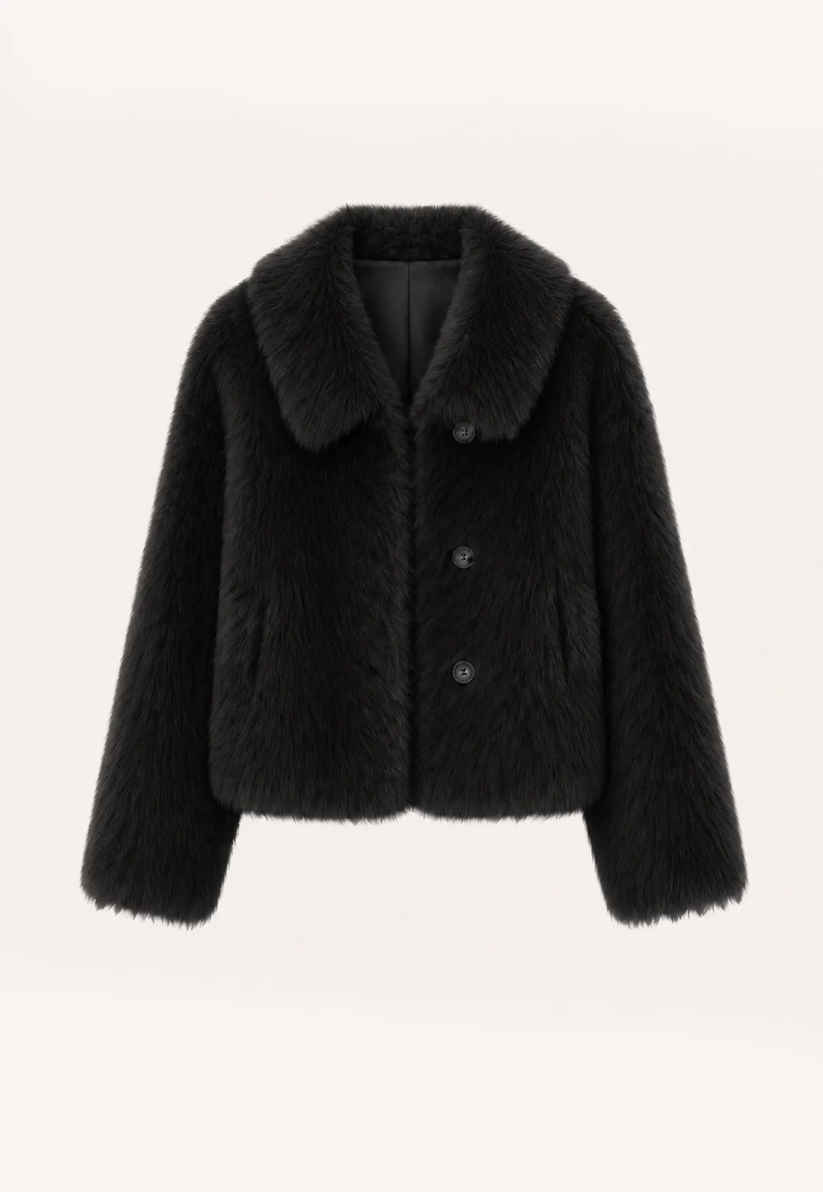 "Dream Walk" long lapel Toscana wool sheepskin short fur coat for women