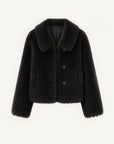 "Dream Walk" long lapel Toscana wool sheepskin short fur coat for women