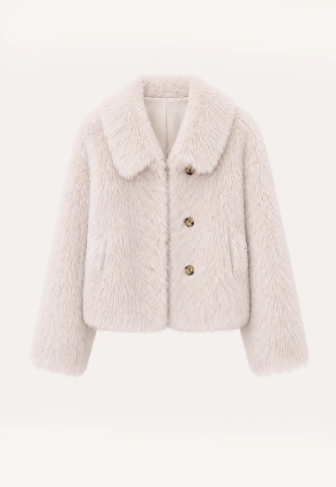 "Dream Walk" long lapel Toscana wool sheepskin short fur coat for women