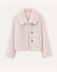 "Dream Walk" long lapel Toscana wool sheepskin short fur coat for women