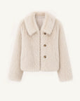 "Dream Walk" long lapel Toscana wool sheepskin short fur coat for women
