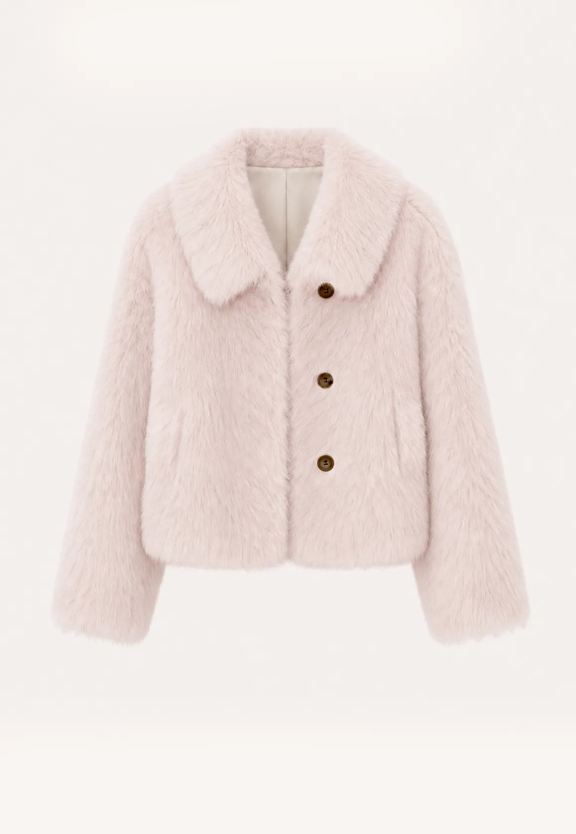 "Dream Walk" long lapel Toscana wool sheepskin short fur coat for women