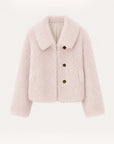 "Dream Walk" long lapel Toscana wool sheepskin short fur coat for women