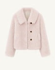 "Dream Walk" long lapel Toscana wool sheepskin short fur coat for women
