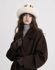 Ethnic style mink warm ear protection fox fur bucket hat