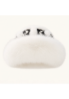 Ethnic style mink warm ear protection fox fur bucket hat