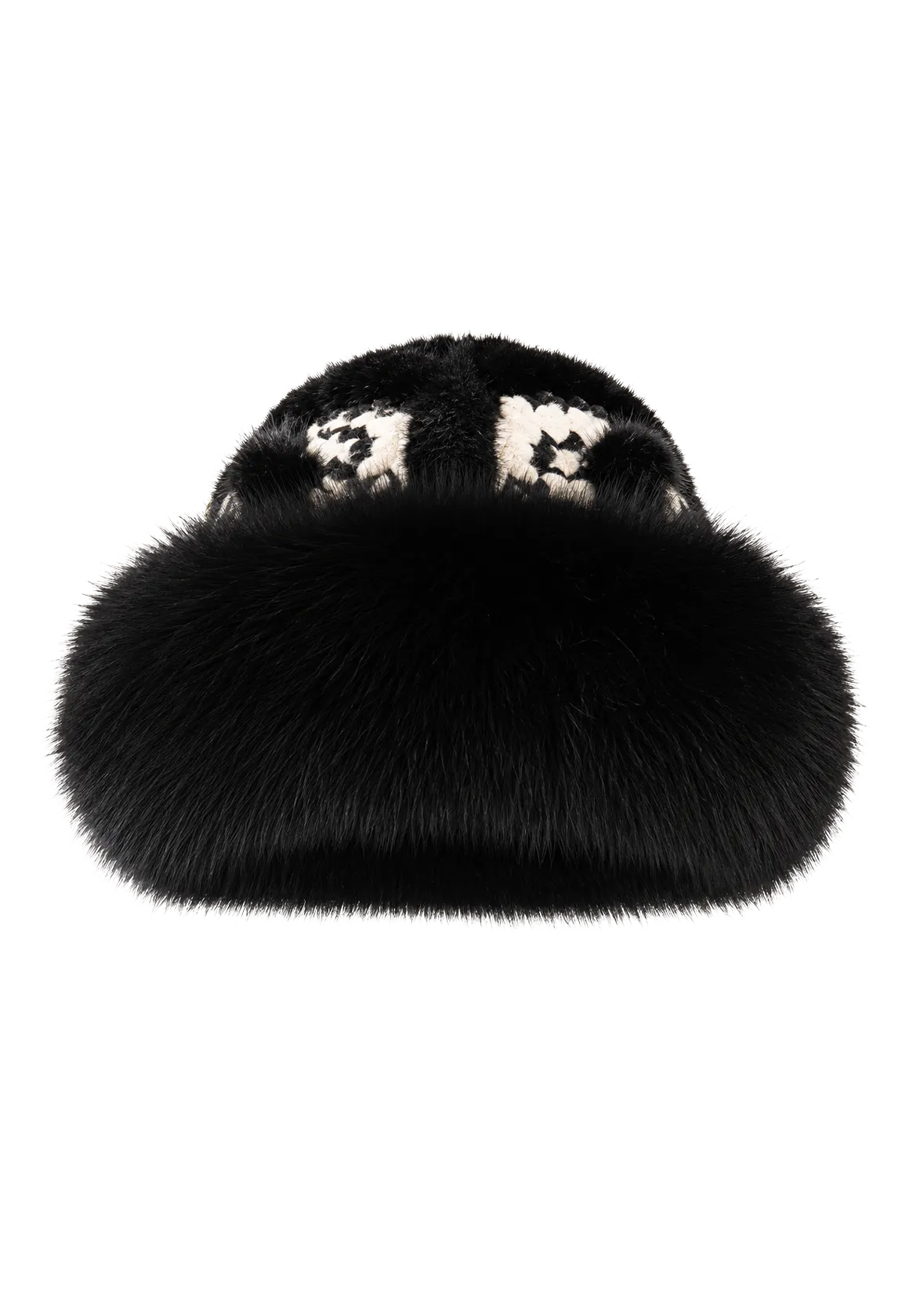 Ethnic style mink warm ear protection fox fur bucket hat