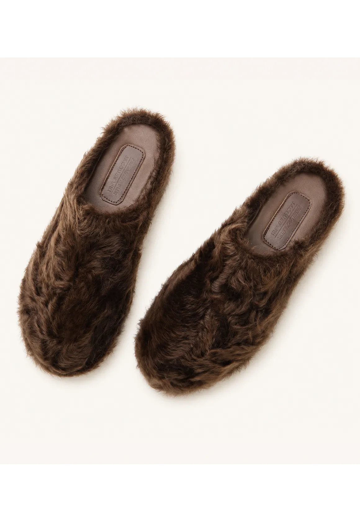 Women's fur-lined platform slip-on sneakers in Cocoa Brown – cutout product view | Firelady Fur