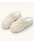 [FF × JW Collaboration - Fur-lined Slip-On Platform Sneakers] Casual and stylish design with wool, slip-on thick-soled sneakers that add height