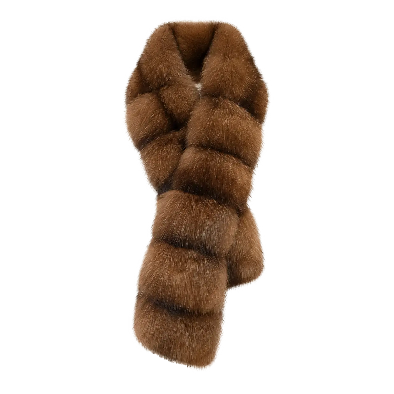 Women's ribbed mink fur scarf in Brown – cutout product view | Firelady Fur