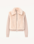 Firelady Fur Shearling Coat with Detachable Sleeves "Silky Cocoa"
