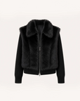 Firelady Fur Shearling Coat with Detachable Sleeves "Silky Cocoa"