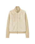 Firelady Fur Shearling Coat with Detachable Sleeves "Silky Cocoa"