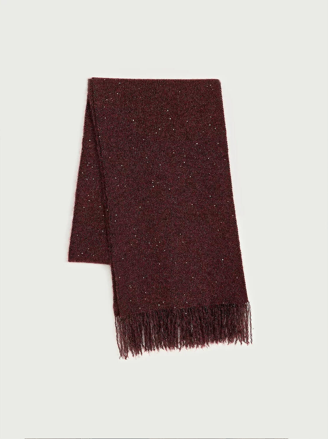 Firelady Fur Soft Shimmer Merino Wool &amp; Cashmere Fringe Scarf with Metallic Sparkle