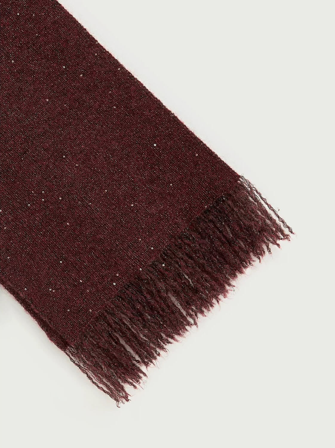 Firelady Fur Soft Shimmer Merino Wool &amp; Cashmere Fringe Scarf with Metallic Sparkle