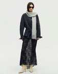 Firelady Fur Soft Shimmer Merino Wool & Cashmere Fringe Scarf with Metallic Sparkle