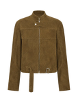 Firelady Fur Suede Leather Biker Jacket for Women – "Caramel Mountain"