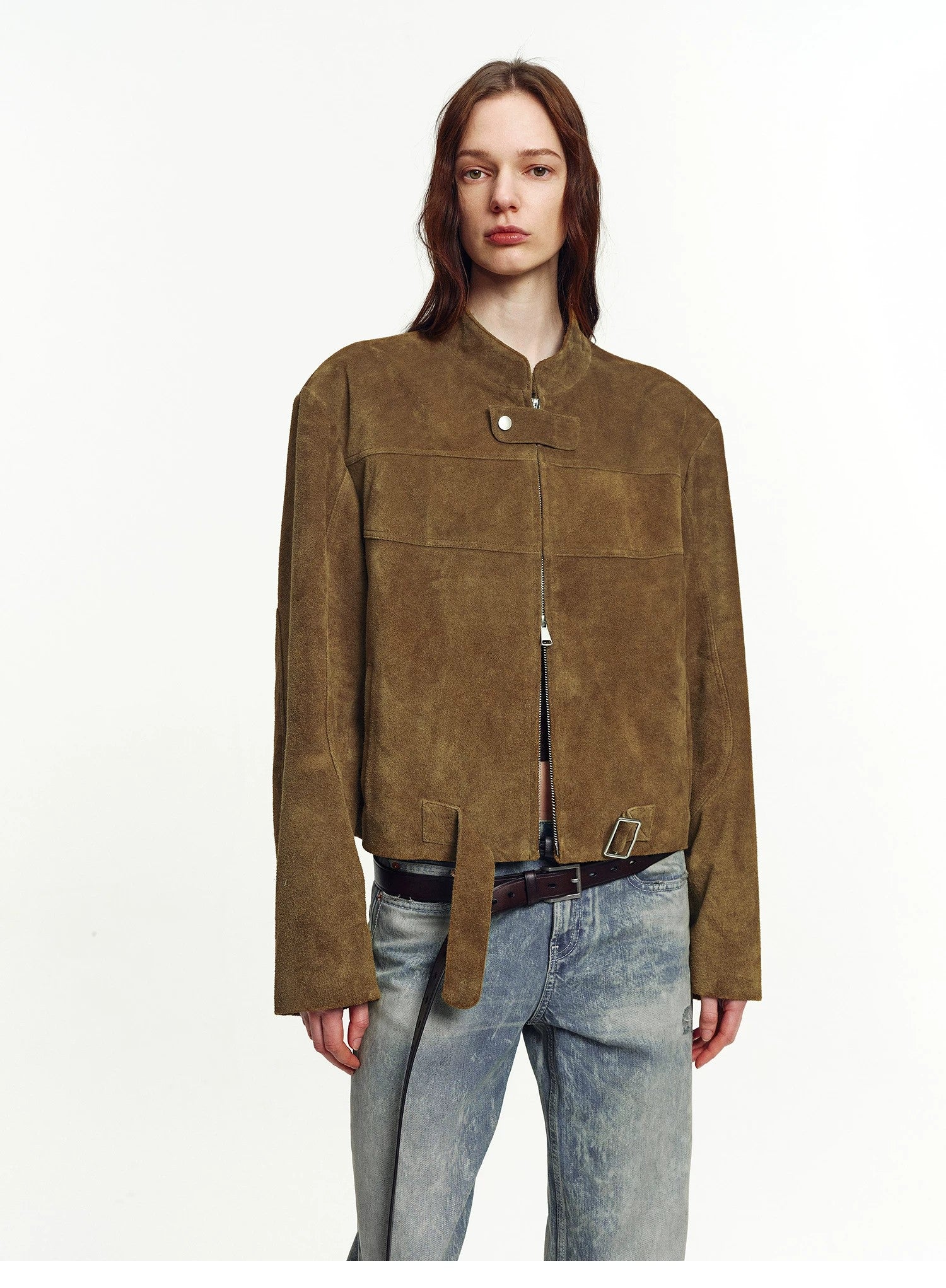 Firelady Fur Suede Leather Biker Jacket for Women – "Caramel Mountain"