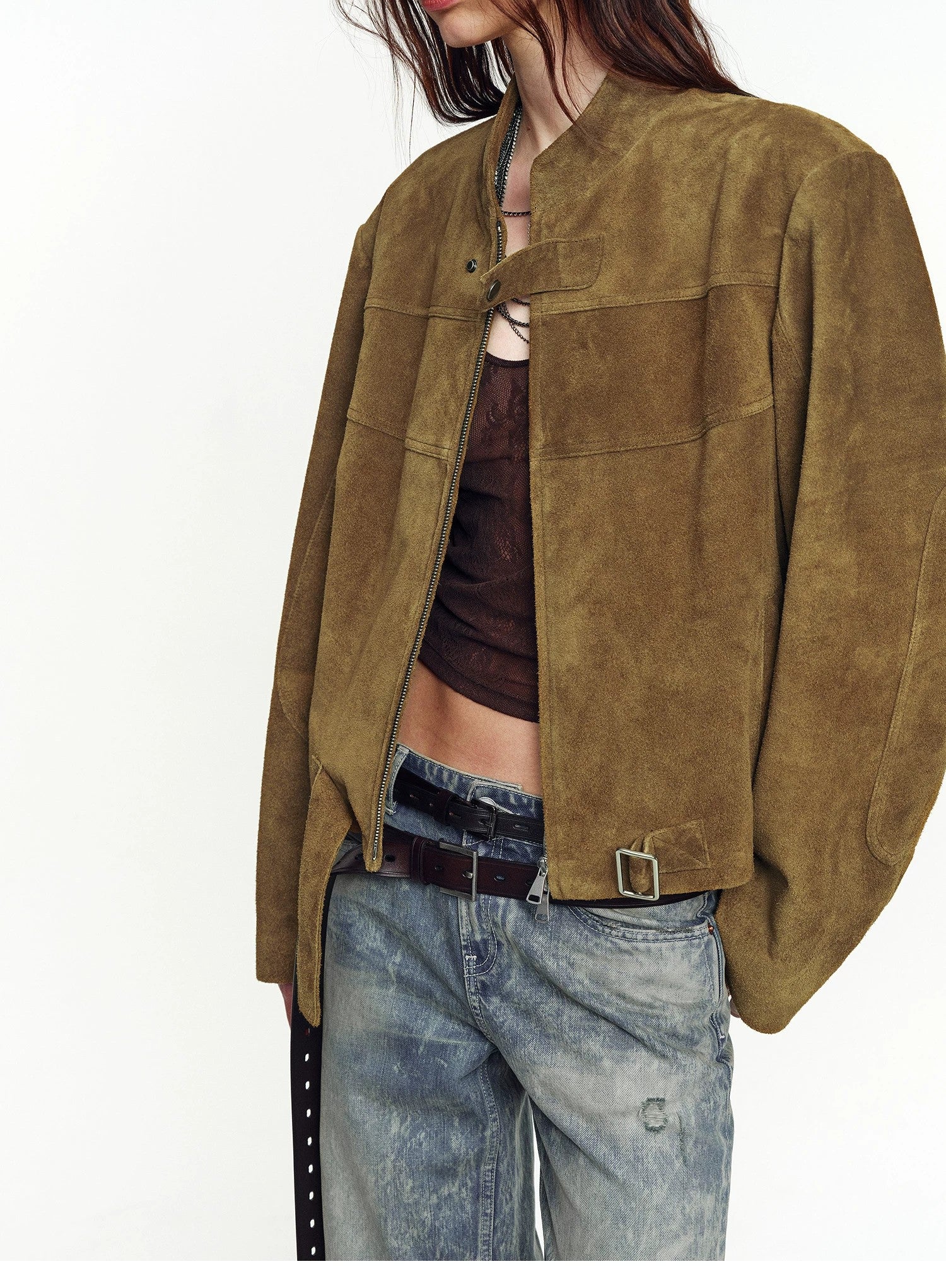 Firelady Fur Suede Leather Biker Jacket for Women – "Caramel Mountain"