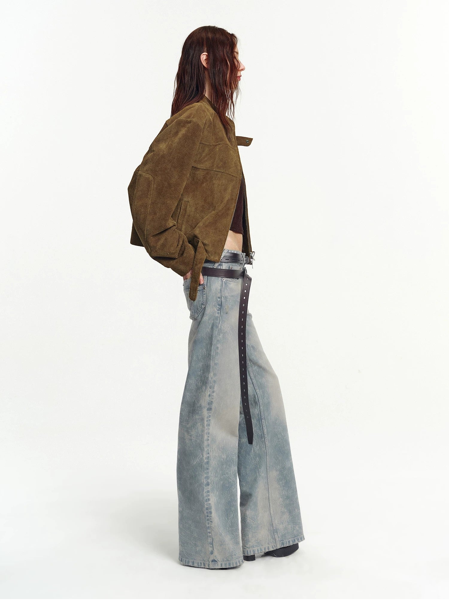Firelady Fur Suede Leather Biker Jacket for Women – "Caramel Mountain"