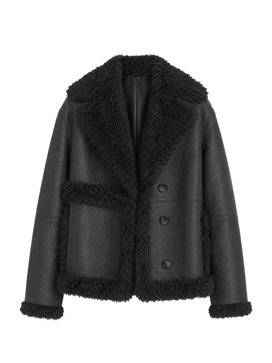 Firelady Fur Toscana Shearling Coat | Asymmetric Oversized Fur Leather Jacket "Oppenheimer"
