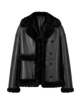 Firelady Fur Toscana Shearling Coat | Asymmetric Oversized Fur Leather Jacket "Oppenheimer"