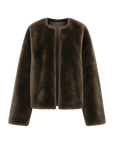 Firelady Fur Women's Australian Merino Shearling Jacket - Round Neck Short Coat "Quiet Warmth"
