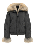 Firelady Fur Women‘s Cropped Fur Parka with Raccoon Fur Trim & 90% Goose Down | Multi-Pocket Utility Style “Nordic Woods”