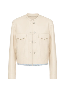 Firelady Fur Sunset Escape cropped lambskin leather jacket product cutout