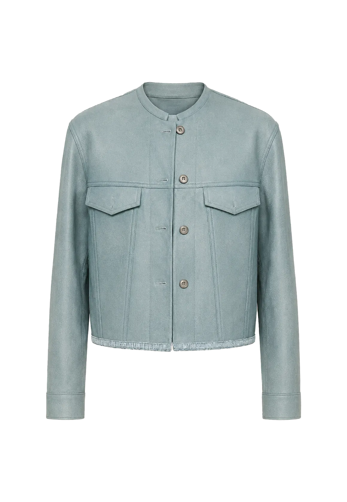Firelady Fur Sunset Escape denim blue lambskin leather jacket product cutout