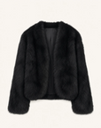 Firelady Fur Women‘s Fox Fur Coat with Hand-Sprayed Ombré Finish | Saga Furs, V-Neck Design"Gone with the Wind"