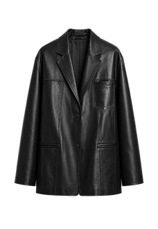 Firelady Fur Oversized Leather Blazer alternate product cutout