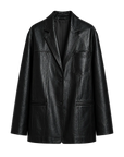 Firelady Fur Women‘s Genuine Lambskin Leather Jacket - Imported Vegetable-Tanned Suede, “Oversized Leather Blazer”