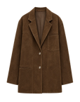 Firelady Fur Women‘s Genuine Lambskin Leather Jacket - Imported Vegetable-Tanned Suede, “Oversized Leather Blazer”