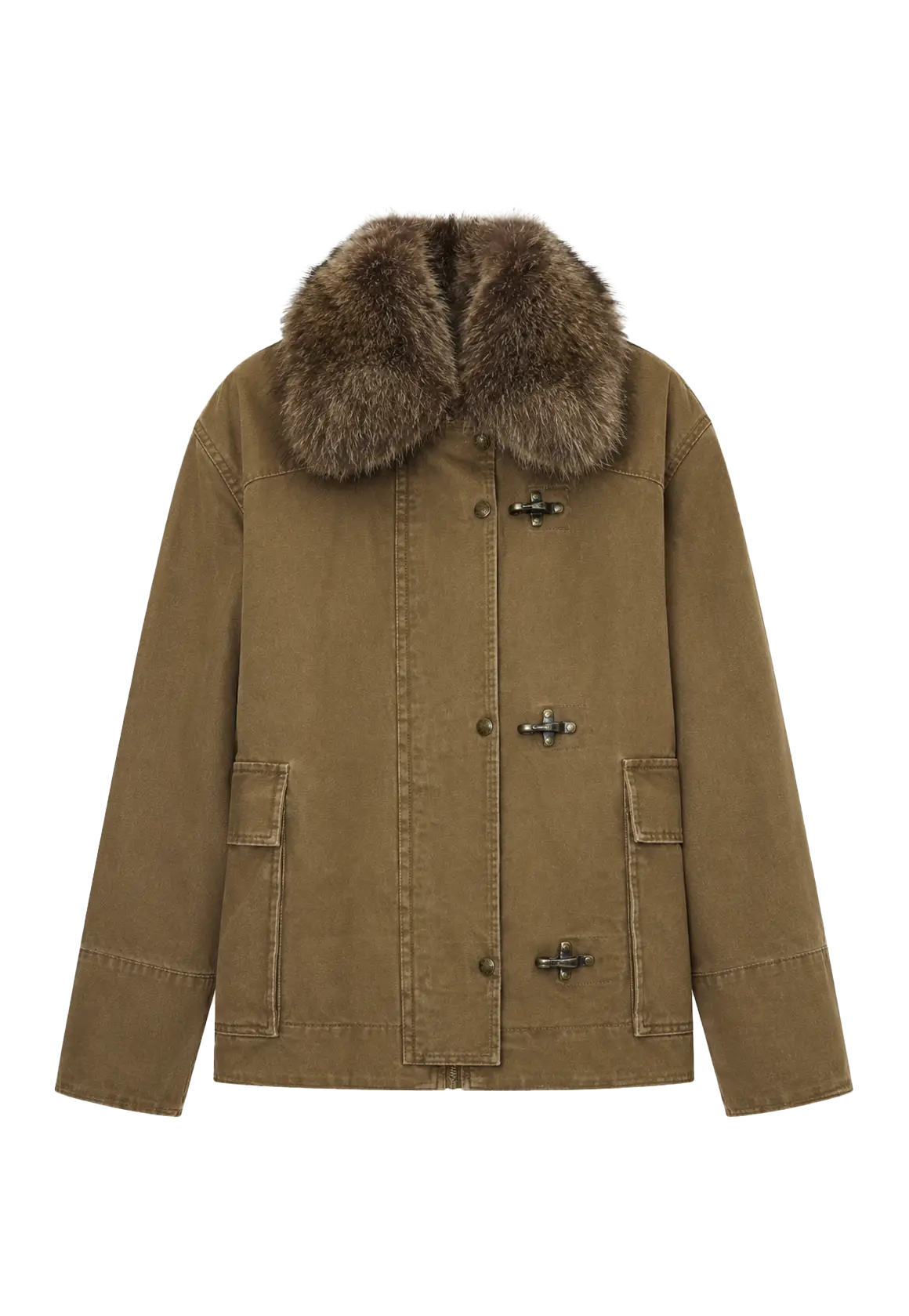 Firelady Fur Women's Goose Down Fur Parka with Detachable Raccoon Fur Hood“Hearthside Simmer”