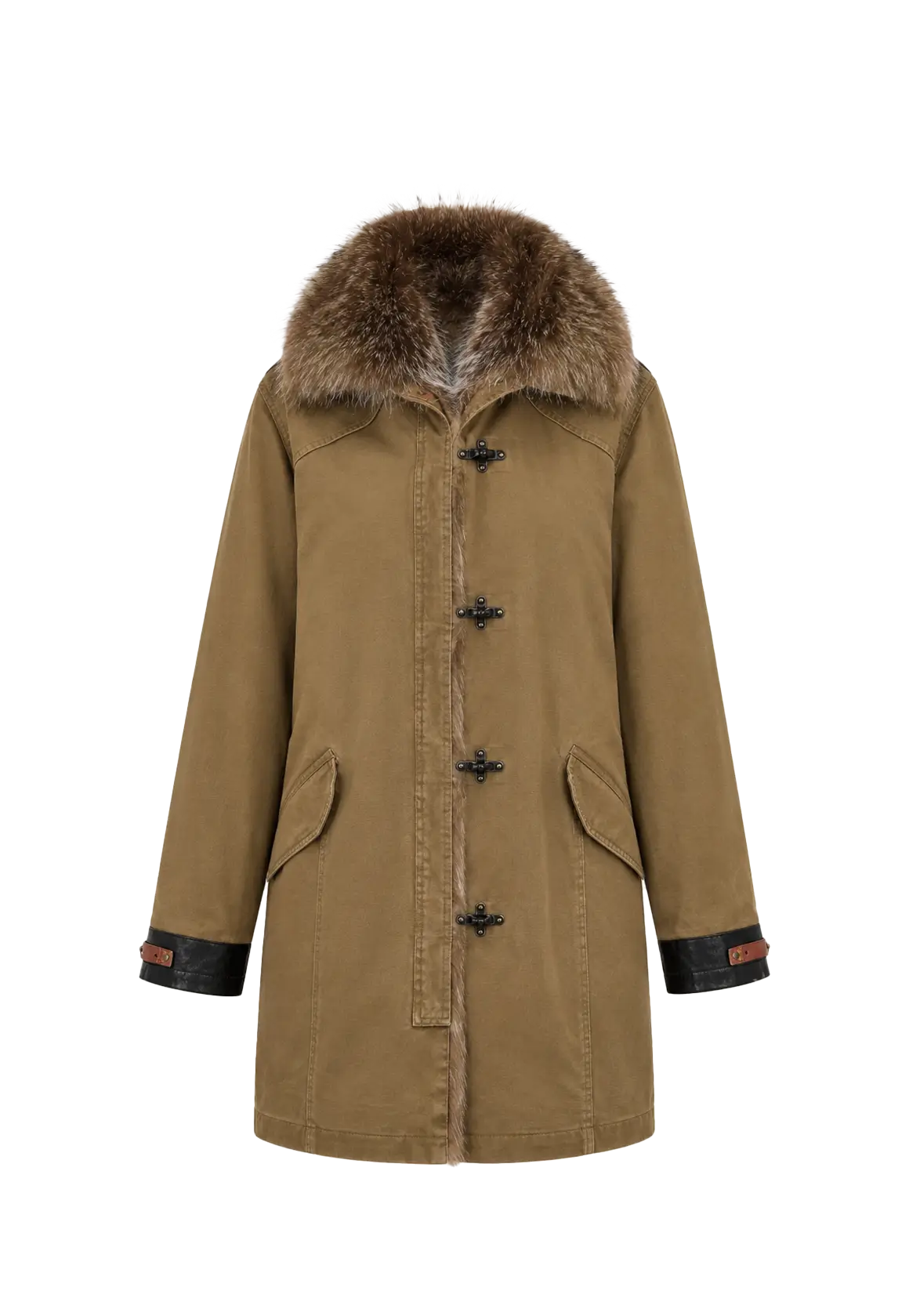 Firelady Fur Women's Goose Down Fur Parka with Detachable Raccoon Fur Hood“Hearthside Simmer”