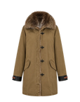 Firelady Fur Women's Goose Down Fur Parka with Detachable Raccoon Fur Hood“Hearthside Simmer”