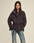 Firelady Fur Women's Goose Down Parka Coat with Detachable Toscana Shearling Fur Collar“Modern Traveler”
