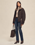Firelady Fur Women's Goose Down Parka Coat with Detachable Toscana Shearling Fur Collar“Modern Traveler”