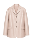 Firelady Fur Women's Lightweight Spray-Finish Sheepskin Blazer, Vintage Relaxed Fit Leather Jacket