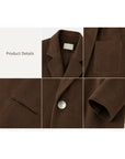 Firelady Fur Women’s Oversized Suede Blazer – Sheepskin Leather, Relaxed Fit, Lapel Colla