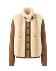 Firelady Fur Women's Rex Rabbit Fur Jacket with Removable Cable-Knit Sleeves "Fawn Reverie"
