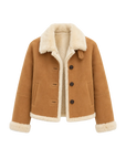Firelady Fur Women’s Shearling Coat Crafted with Italian Contrast Suede & Toscana Shearling“Winter Mochi”
