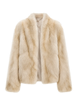 Firelady Fur Women‘s Short Fox Fur Coat | SagaFurs Crown-Grade Ombré Dyed Collar“Chic Sister”