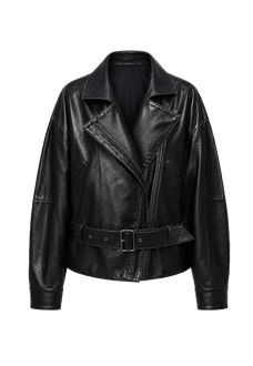 Firelady Fur Modern Queen two-tone waxed sheepskin leather jacket product cutout