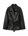 Firelady Fur Women's Vegetable-Tanned Sheepskin Belted Leather Trench Jacket "Quiet Avenue"