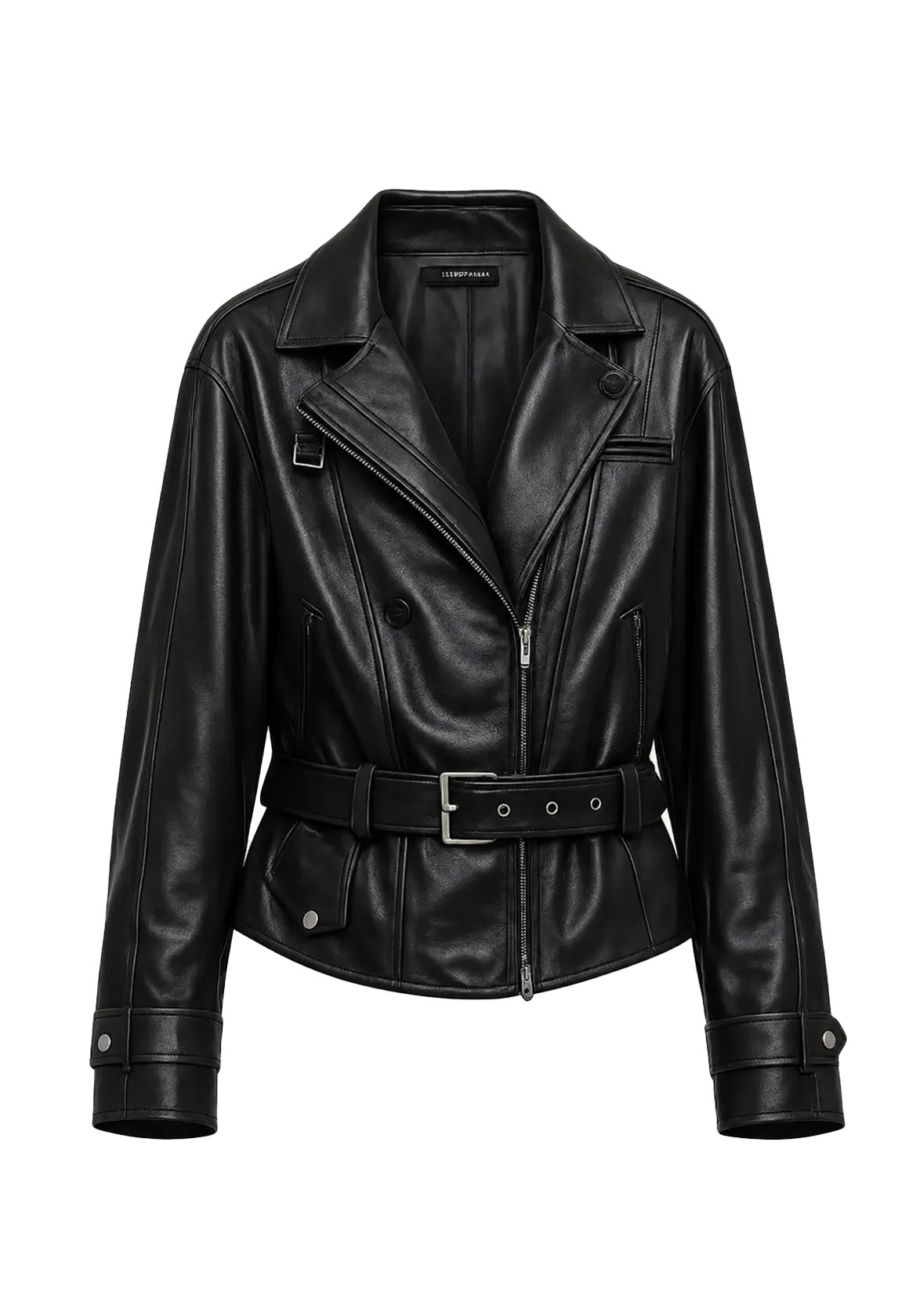 Firelady Fur vintage light waxed sheepskin moto jacket alternate product cutout