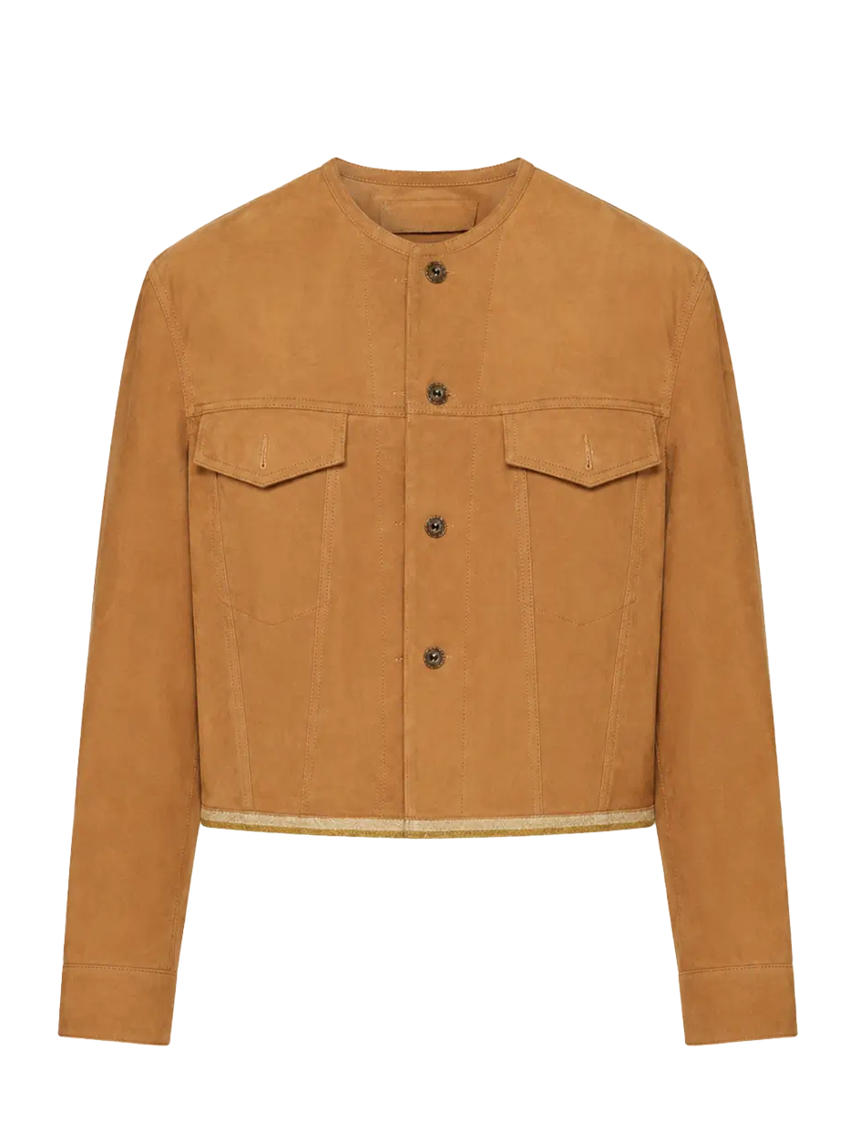 Firelady Fur Sunset Escape vintage suede crew neck jacket product cutout